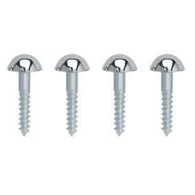 Slotted Flat countersunk Silver Mirror screw (L)25mm, Pack of 4