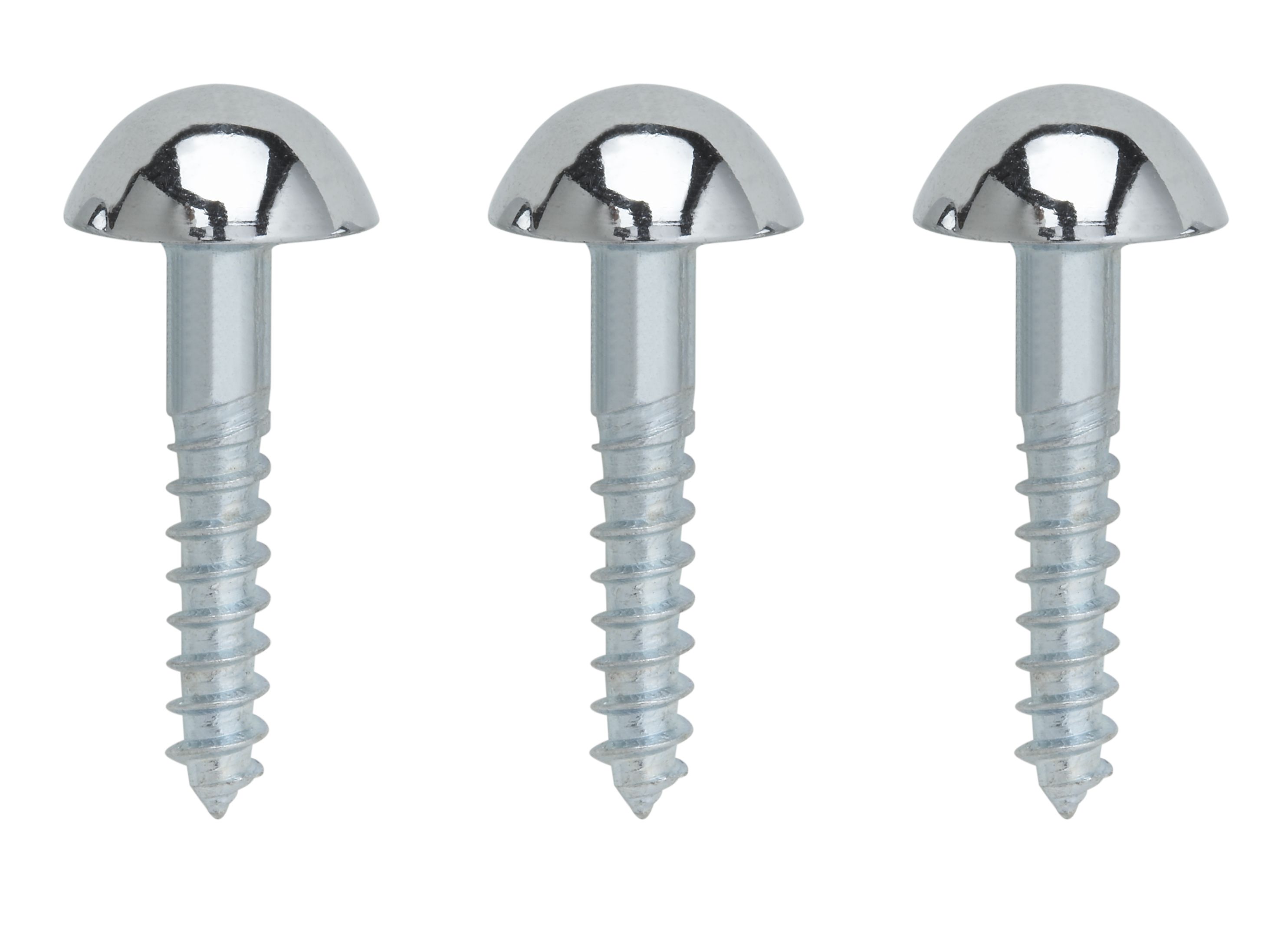 Slotted Flat countersunk Silver Mirror screw (L)32mm, Pack of 4