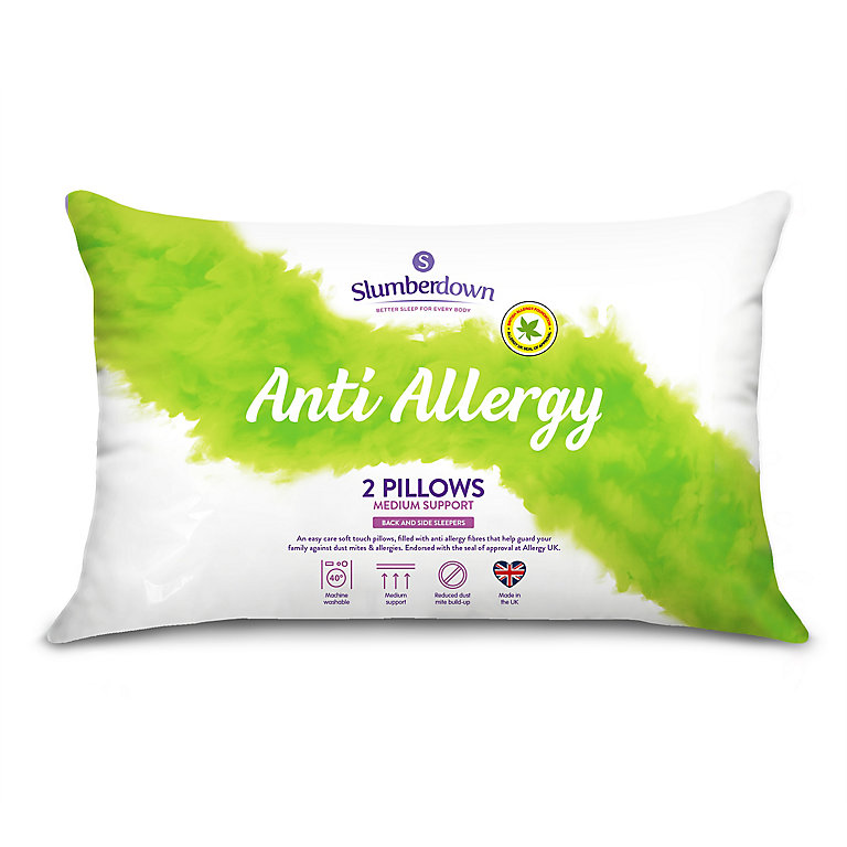 Slumberdown Anti Allergy Pillows White Pack of 2 