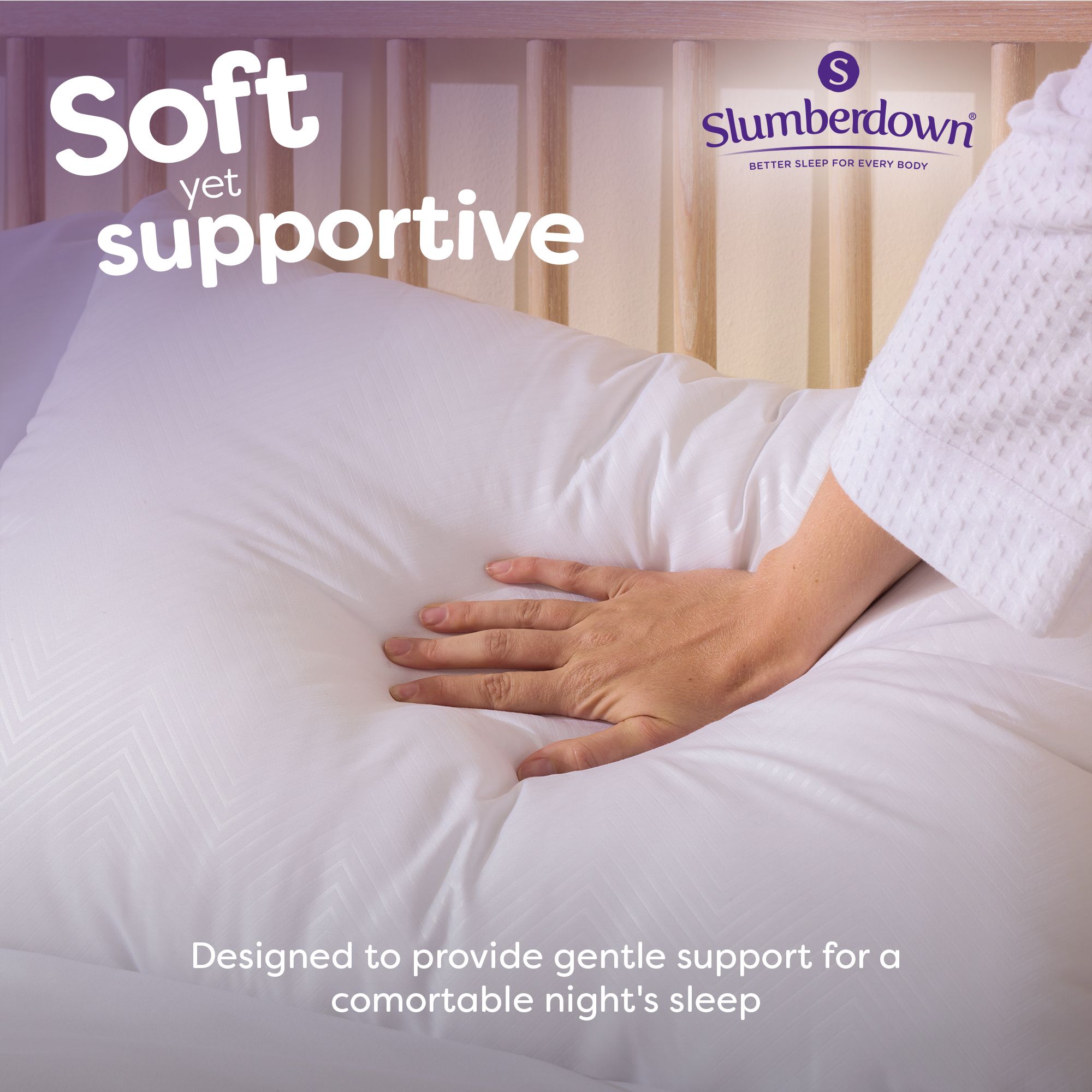 Slumberdown Hotel Lux Medium Pillow, Pair of 2