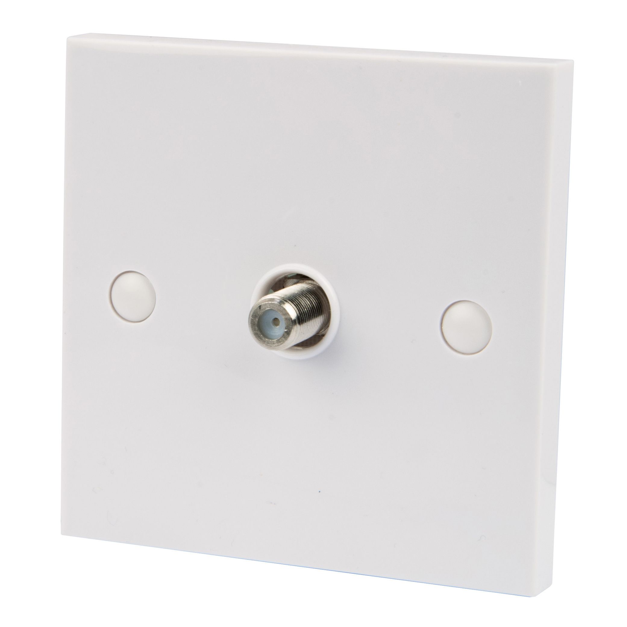 SLX White 1 gang Gloss Plastic Outlet plate