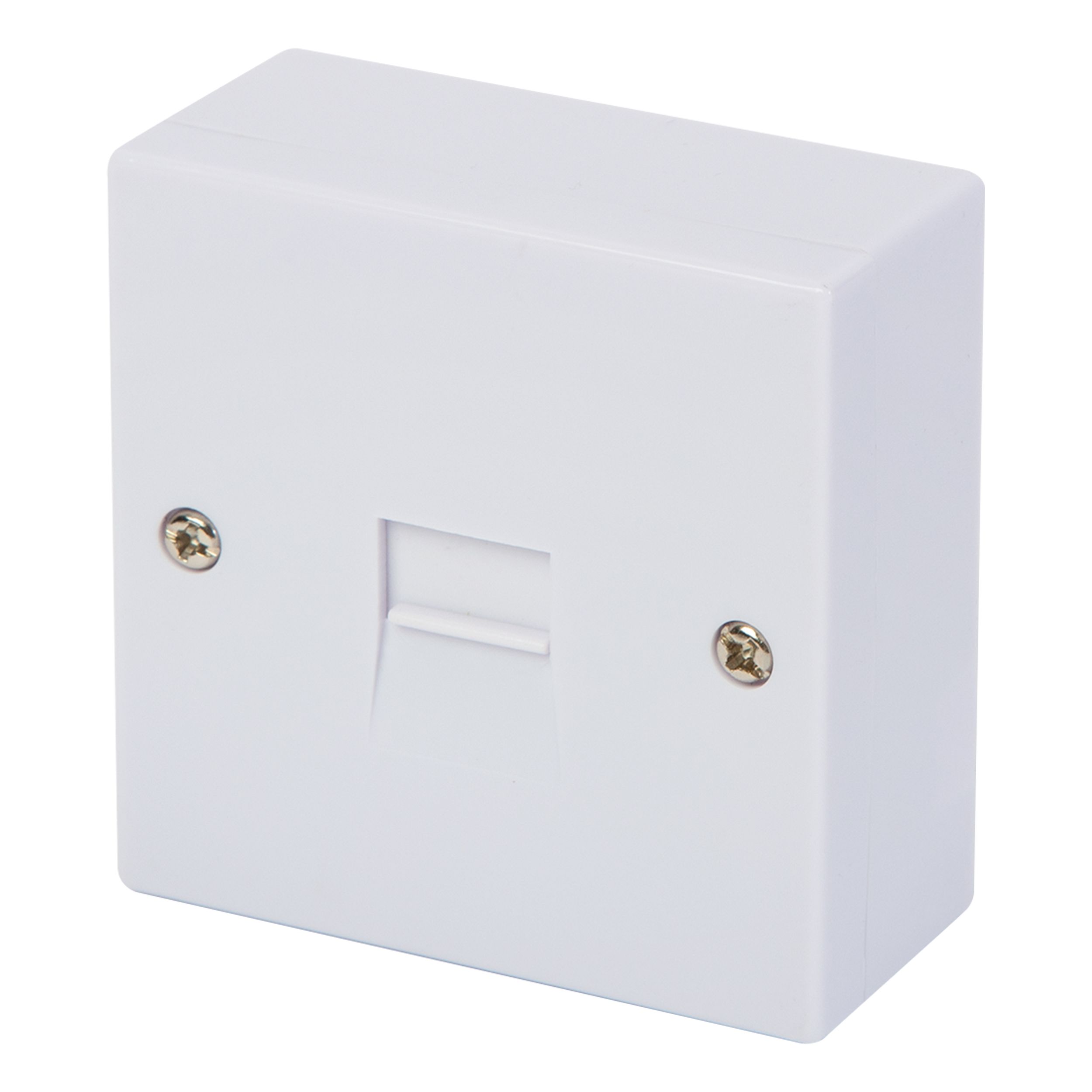 SLX White 1 gang Raised square Telephone socket DIY at B&Q