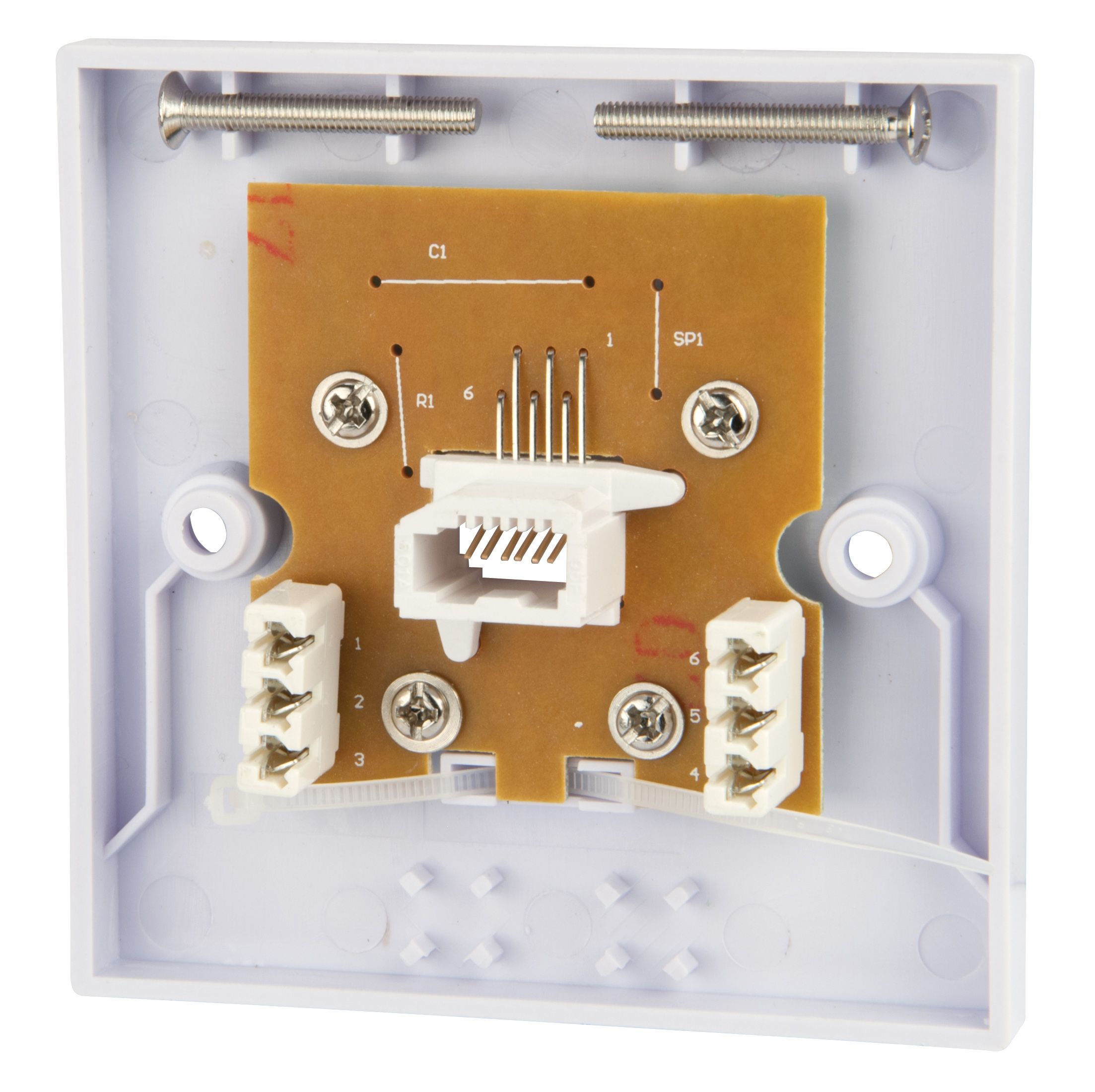 SLX White 1 gang Telephone socket 85mm