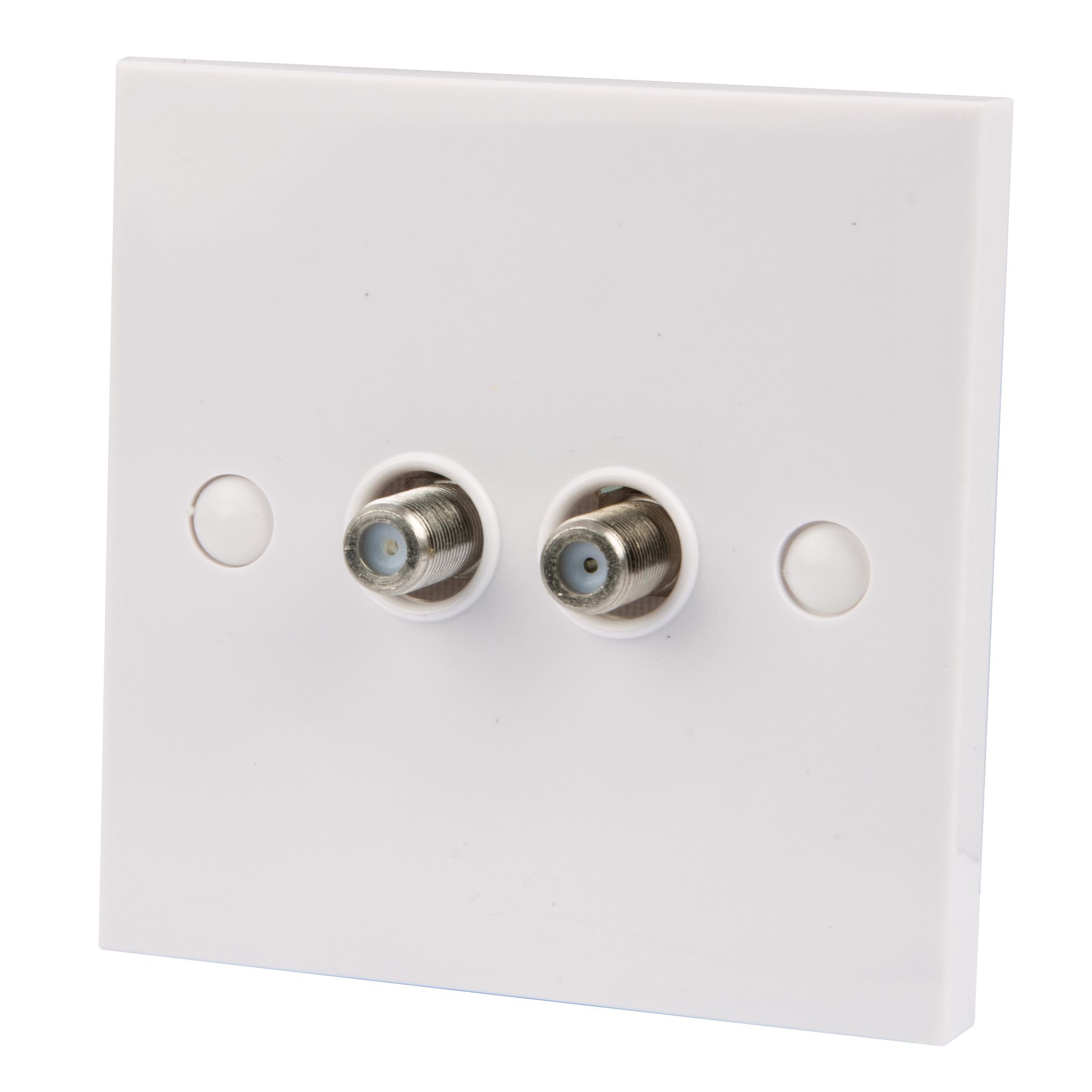 SLX White 2 gang Gloss Plastic Outlet plate