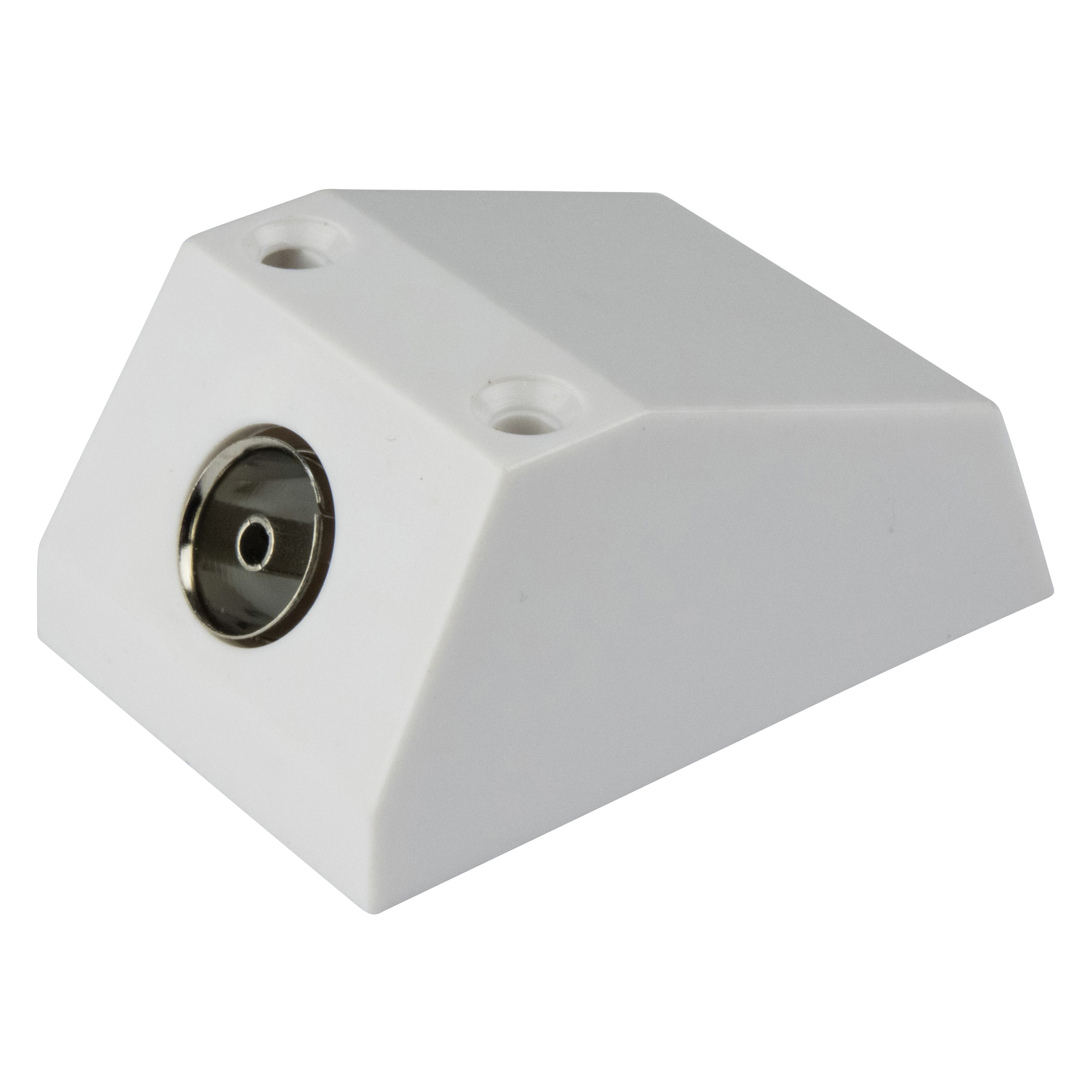 SLX White Flat plate Wallmounted Single Coaxial socket DIY at B&Q