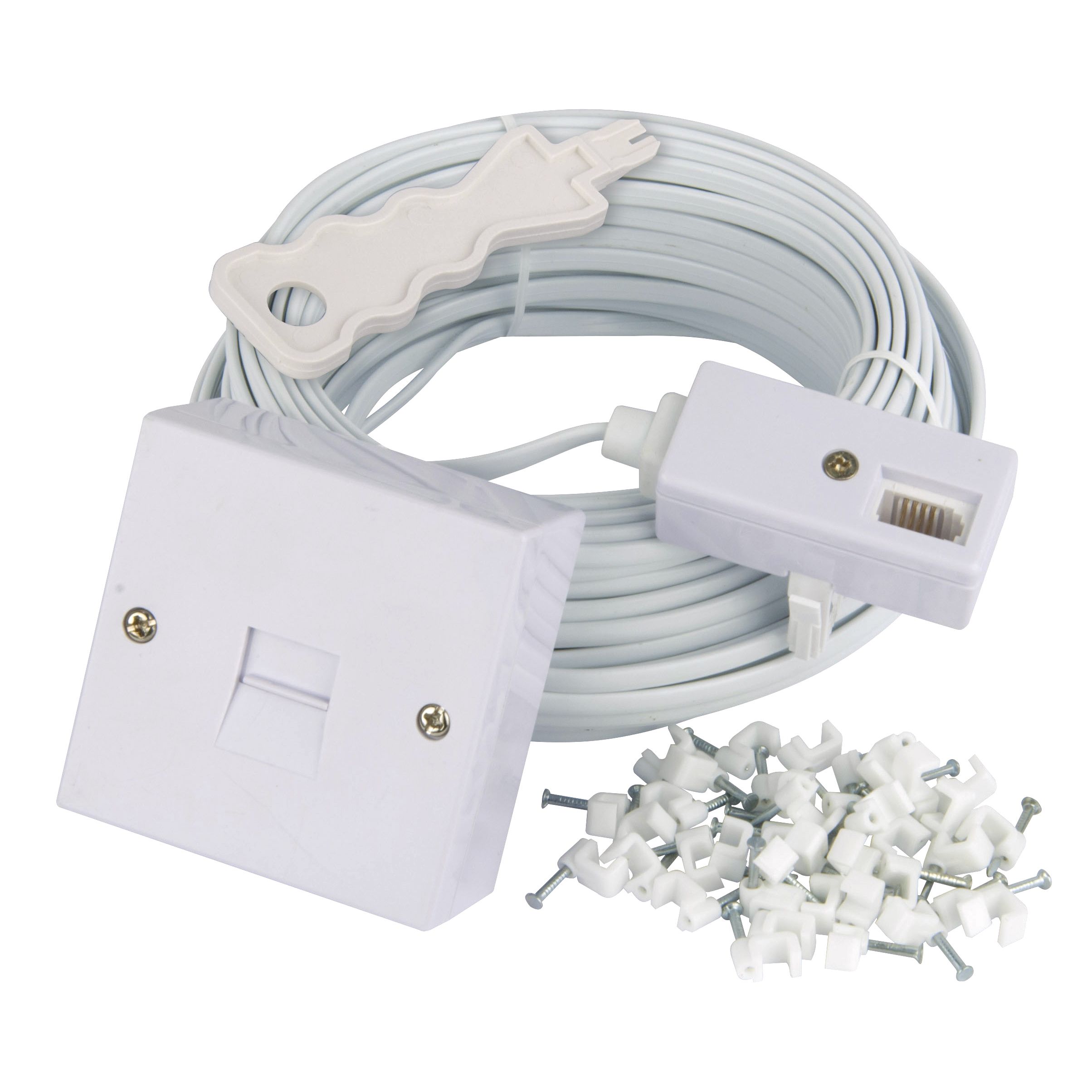 SLX White Telephone extension kit, 20m