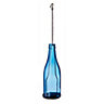 Small Blue Bottle Glass & metal Tea light holder