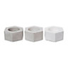 Small Grey & white Plaster Candle holder, Pack of 3