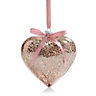 Small Heart Glass Hanging ornament, Pink