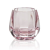 Small Pink Glass Candle holder