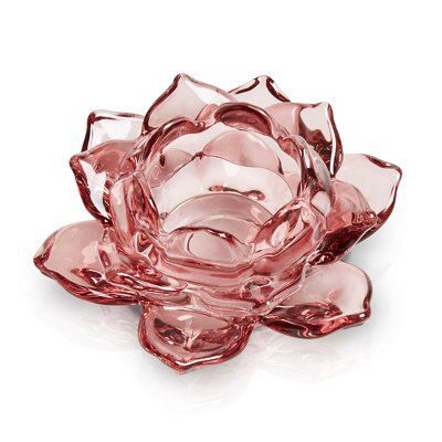 Small Pink Glass Tea light holder