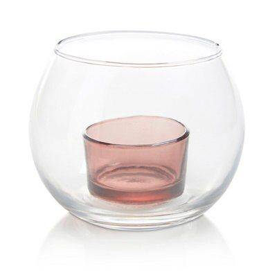 Small Pink Glass Tea light holder
