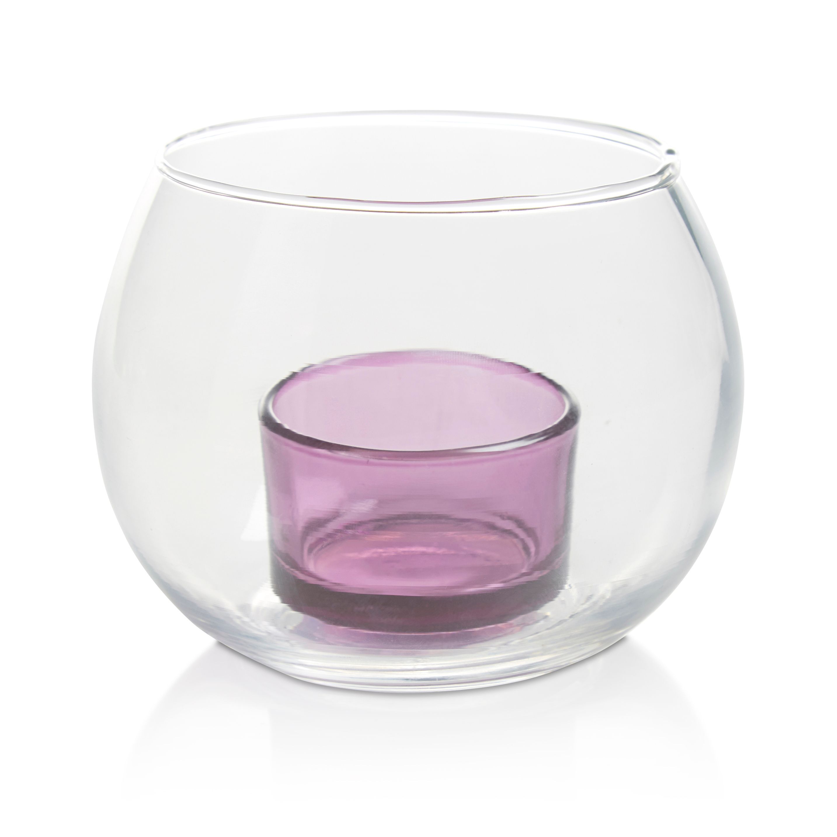 Small Purple Glass Tea light holder DIY at B&Q