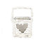Small White Willow heart Glass & willow Candle lantern