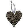 Small Wicker heart Wicker Hanging ornament, Natural