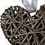 Small Wicker heart Wicker Hanging ornament, Natural