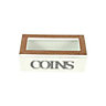Small Wood Coin box, Cream