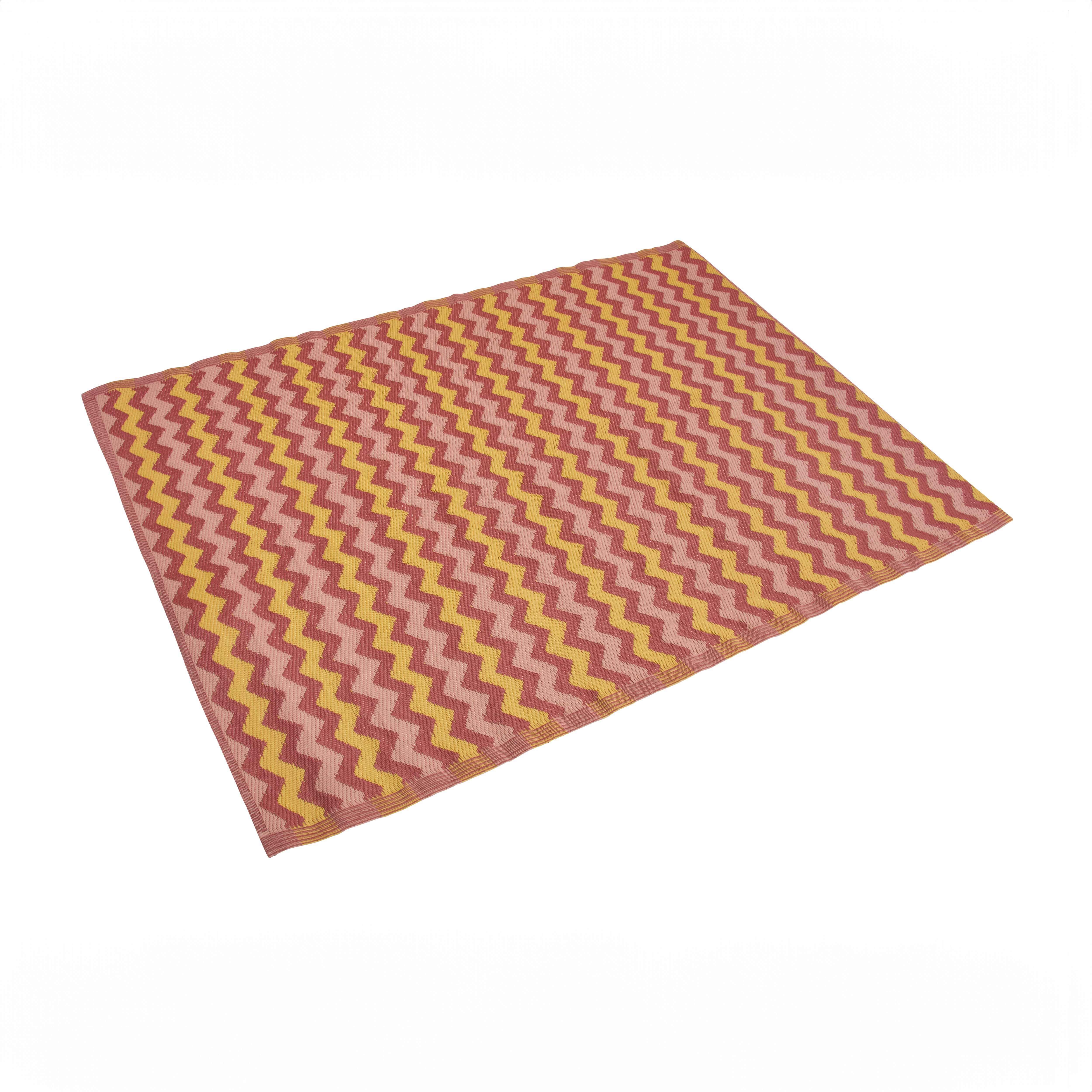 Smart Garden Alfresco Red, Pink & Yellow Zig Zag Outdoor Rug, (L)230cm x (W)160cm