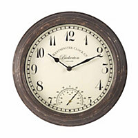 Smart Garden Bickerton Contemporary Round Wall hung Garden clock with thermometer