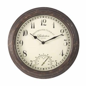 Smart Garden Bickerton Contemporary Round Wall hung Garden clock with thermometer