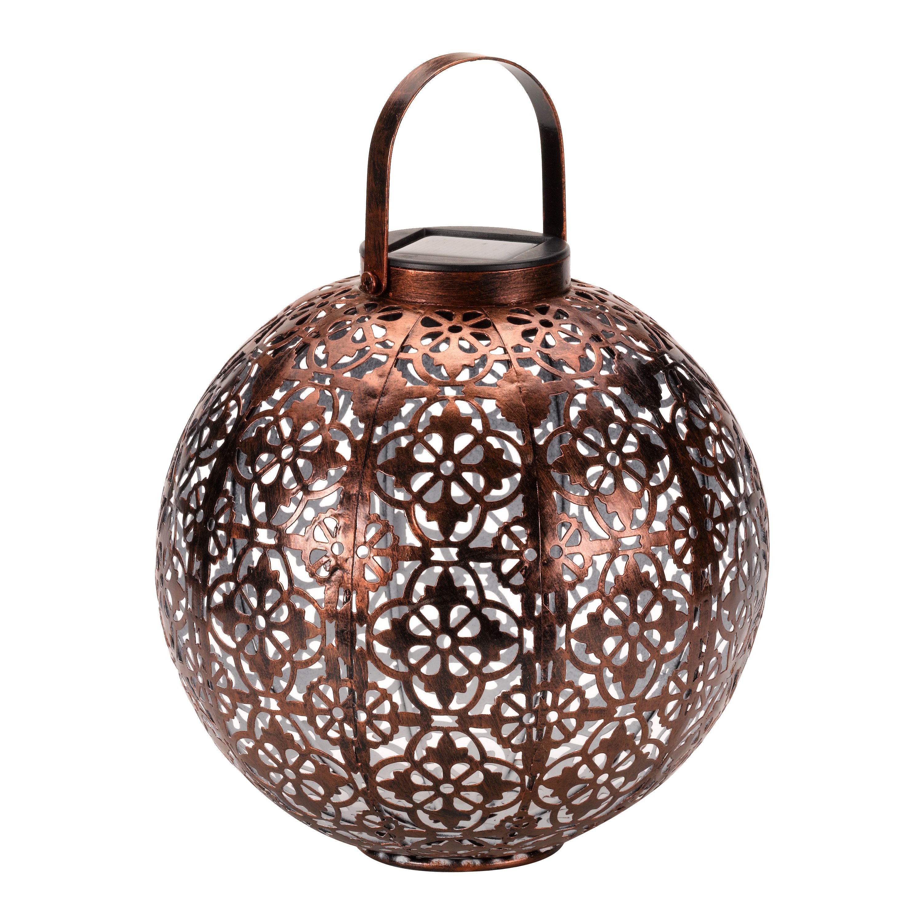 Smart Garden Damasquette Metal Bronze effect Solar-powered Outdoor LED Lantern