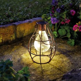Smart Garden Eureka Metal & plastic Bronze effect Solar-powered Outdoor LED Small Lantern