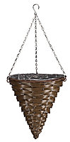 Smart Garden Faux rattan Plastic Hanging basket, 34cm
