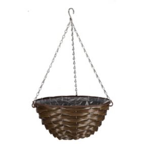 Smart Garden Faux rattan Plastic Hanging basket, 35cm