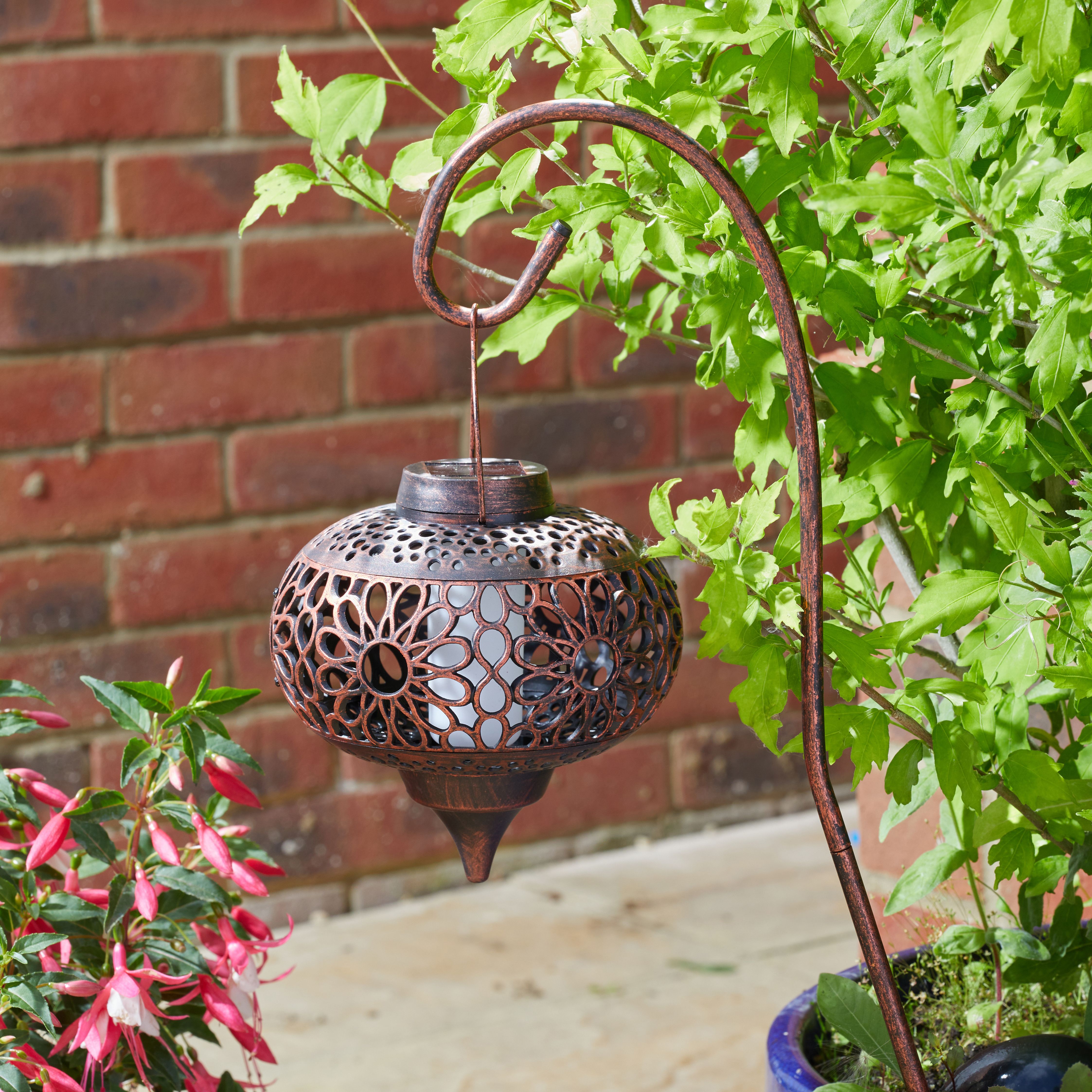 Smart Garden Osman Plastic Bronze effect Solar-powered Outdoor LED Lantern, Pack of 2