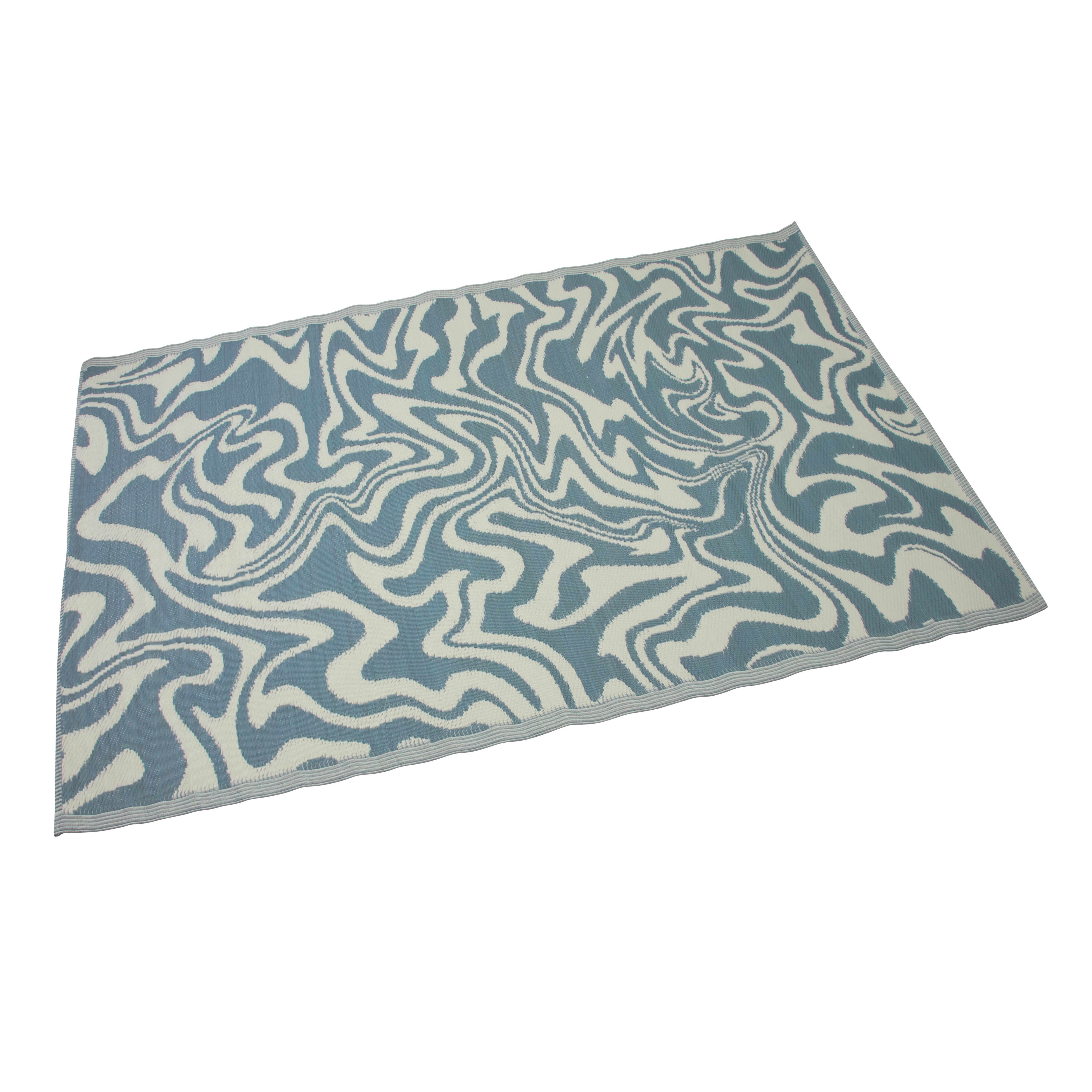 Smart Garden Pale Blue Swirl Extra large Outdoor Rug, (L)240cm x (W)180cm