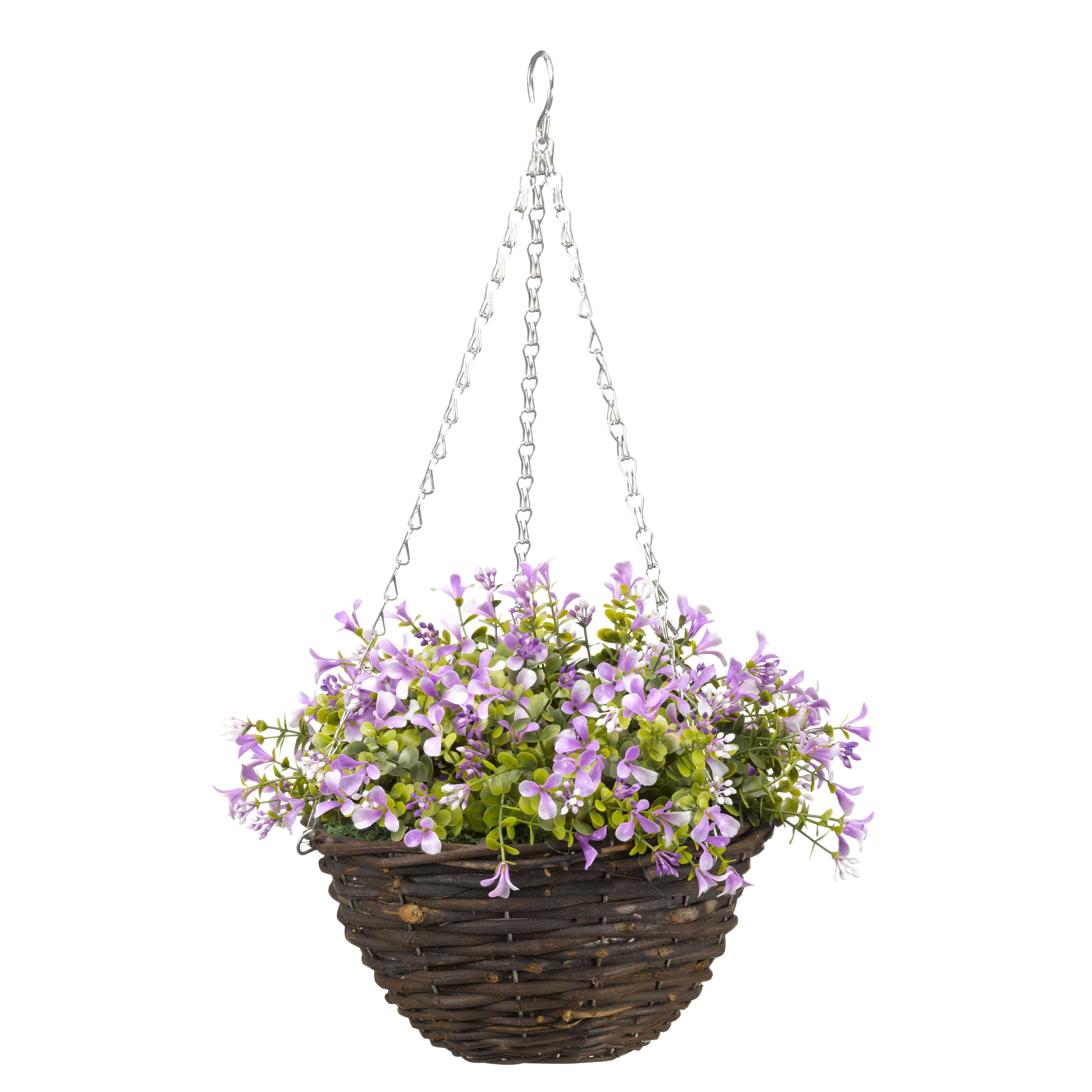 Smart Garden Pansy artificial Plastic Hanging basket, 25cm