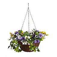 Smart Garden Pansy artificial Plastic Hanging basket, 30cm