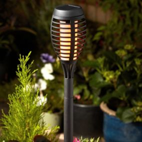 Smart Garden Party Black Flame Solar-powered LED Outdoor Stake light, Pack of 5