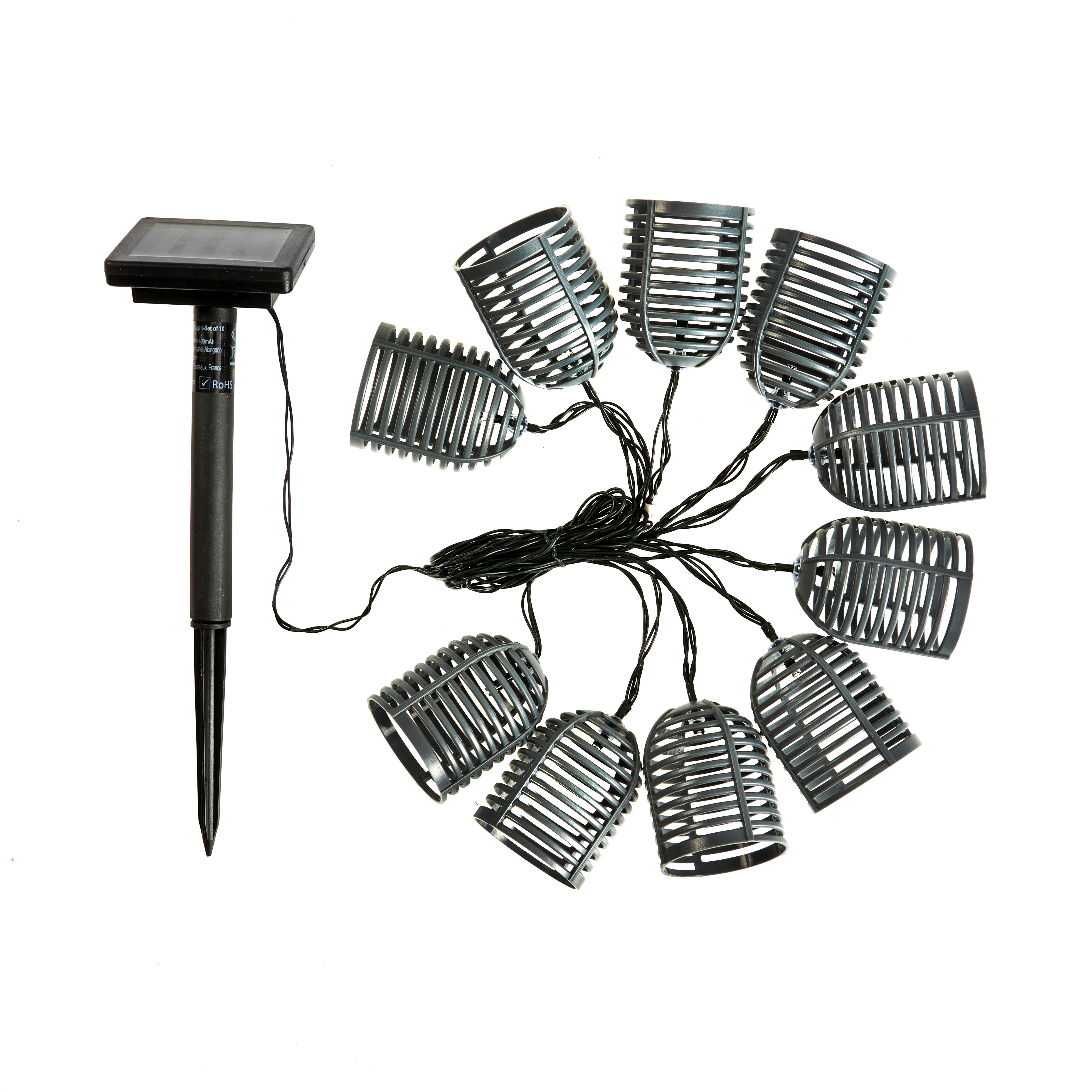 Smart Garden Rattan Solar-powered Warm white 10 LED Outdoor String lights