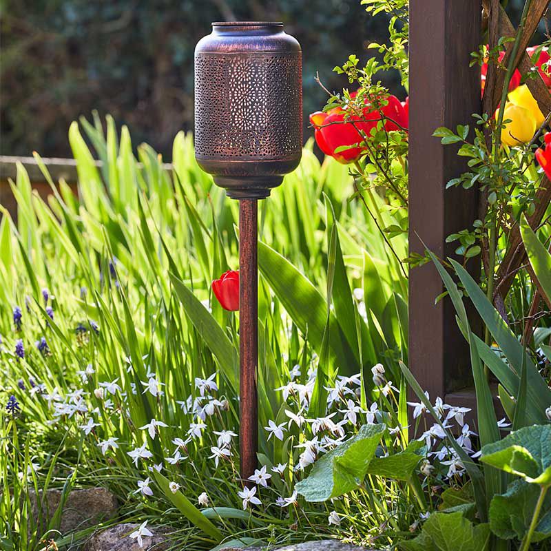 Smart Garden Tunis Bronze effect Fretwork Solar-powered LED Outdoor Stake light