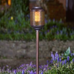 Smart Garden Tunis Bronze effect Fretwork Solar-powered LED Outdoor Stake light