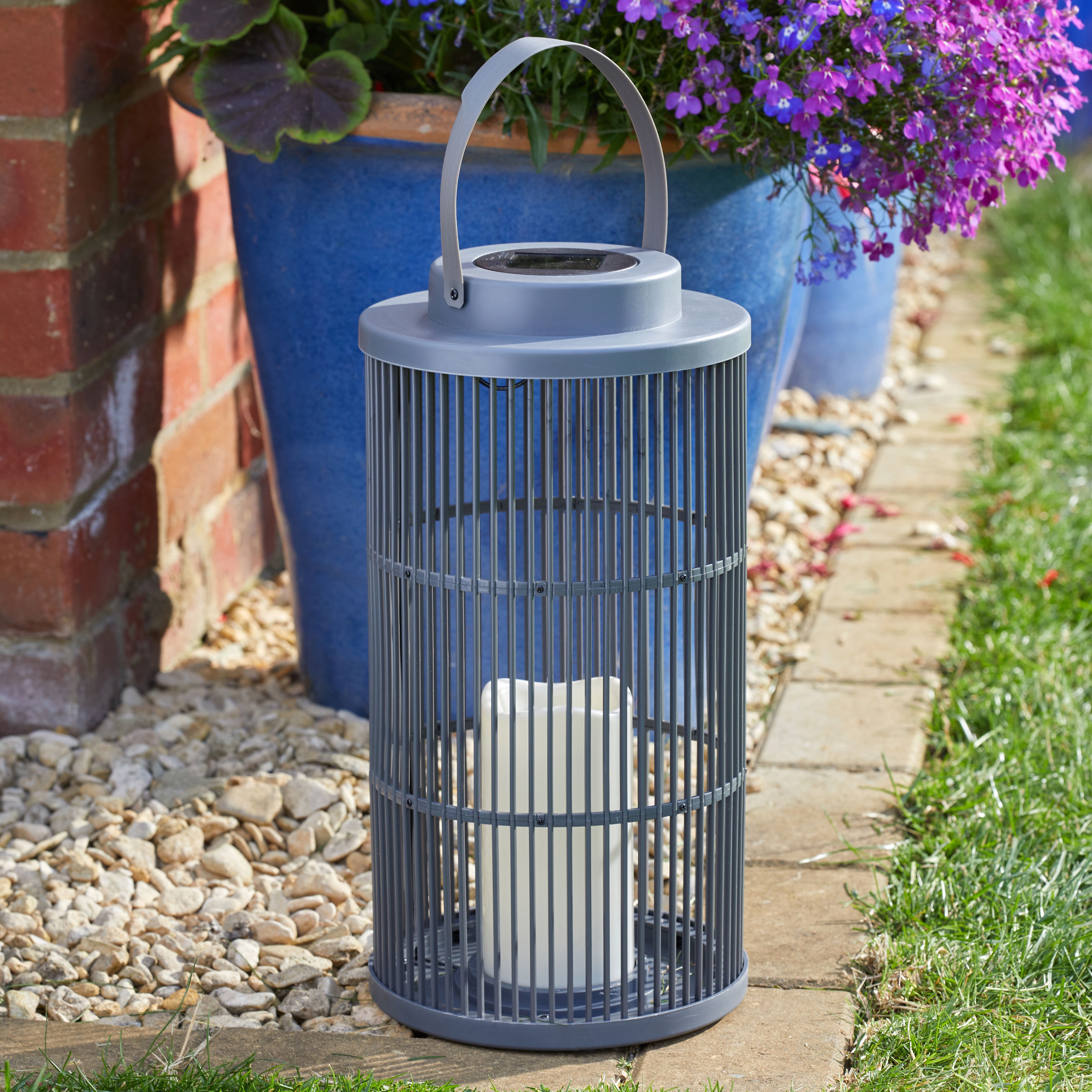 Smart Garden Urbane Slate Plastic Solar-powered Outdoor LED Large Lantern