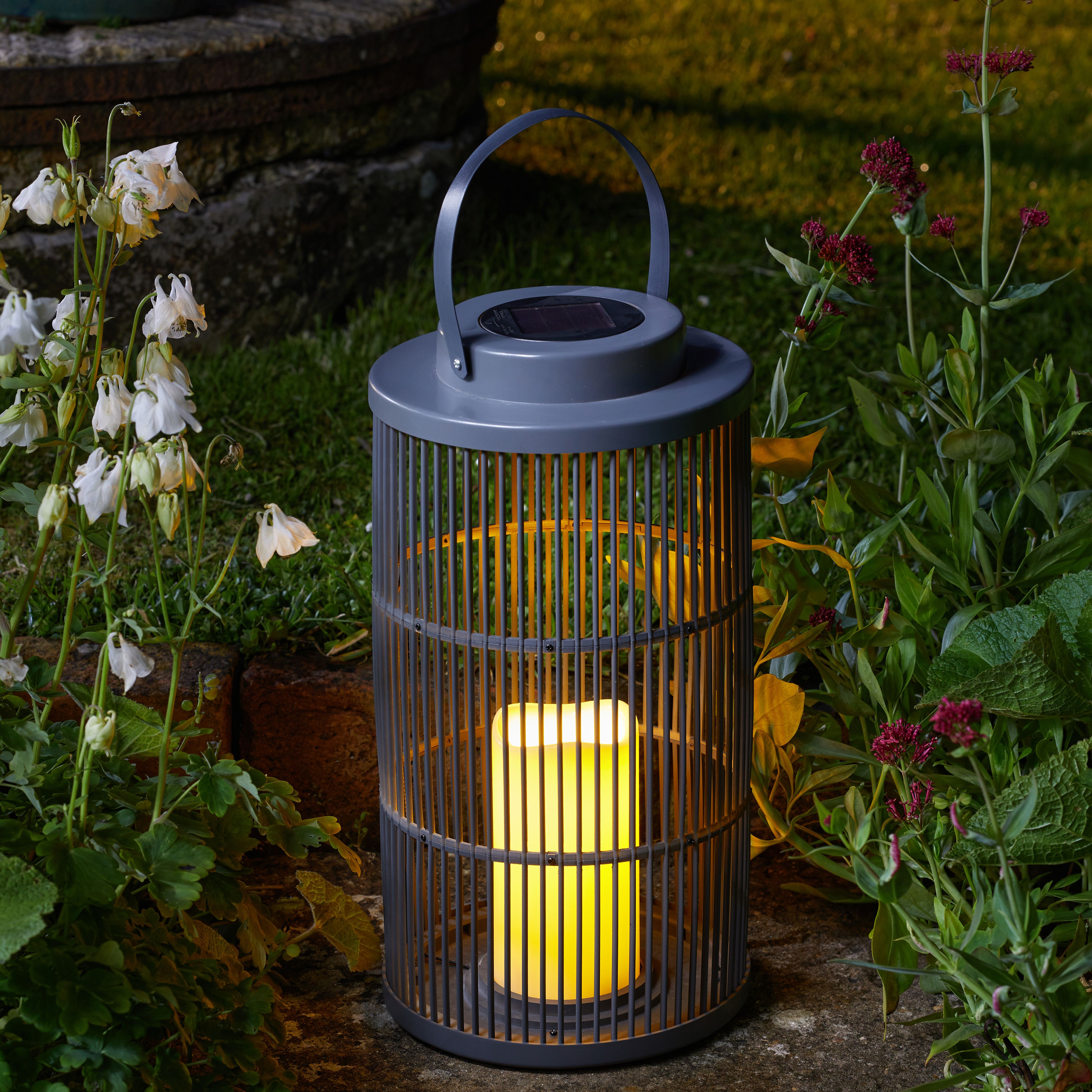 Smart Garden Urbane Slate Plastic Solar-powered Outdoor LED Large Lantern