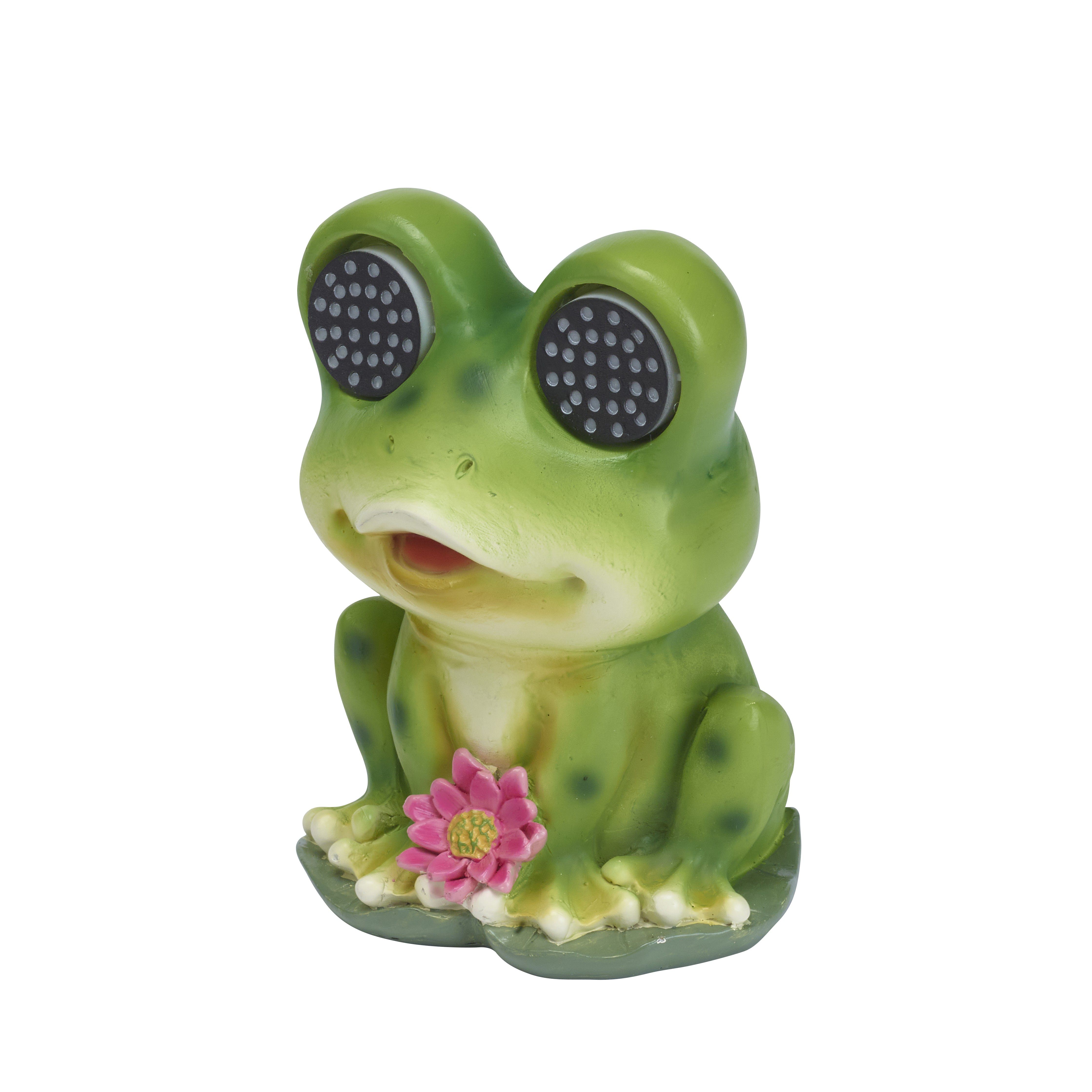 Smart Solar Blinkin Green Hand painted effect Frog Solar-powered