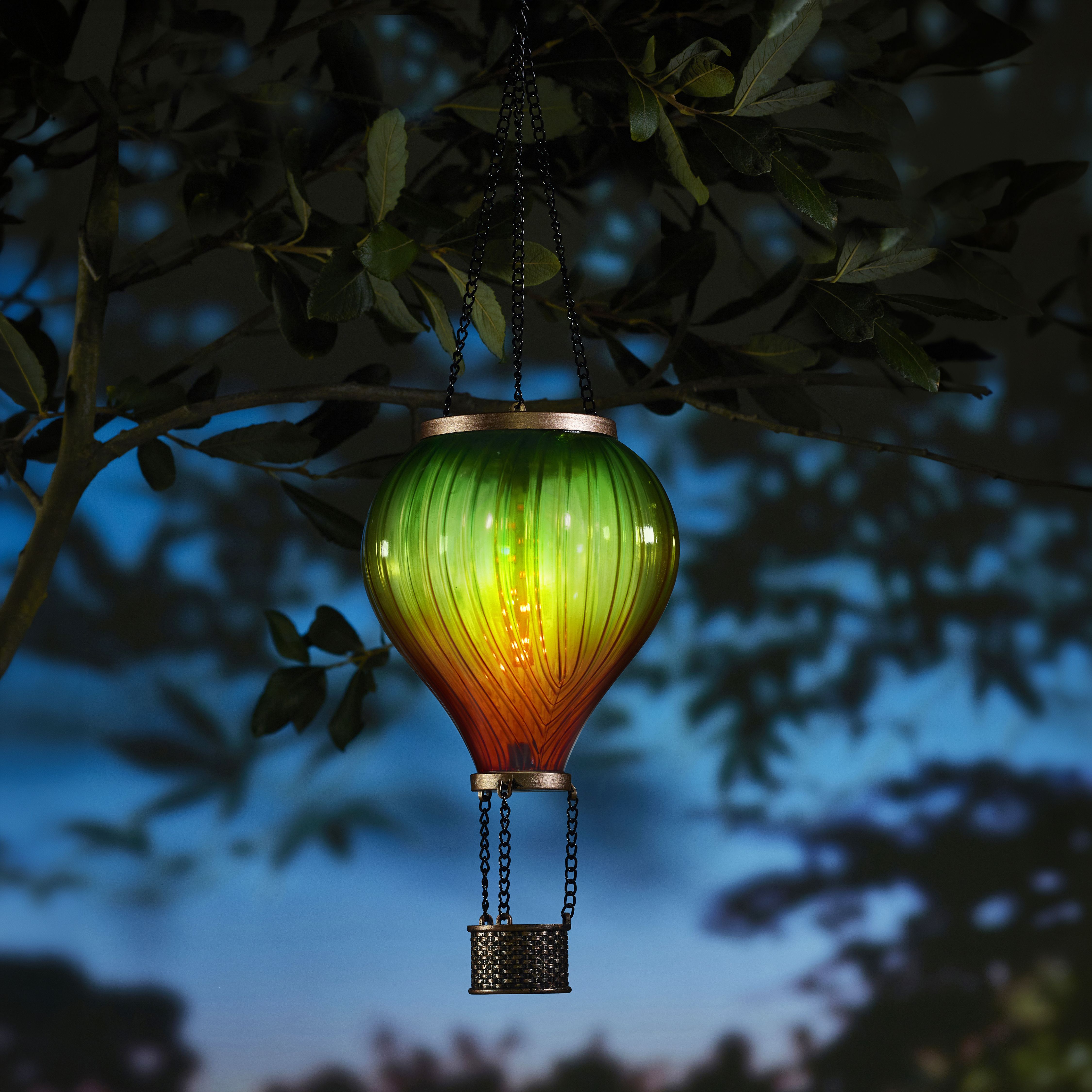 Smart Solar Dawn Metal & plastic Solar-powered Outdoor Integrated LED Medium Balloon Hanging lantern