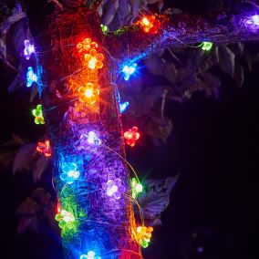 Smart Solar Flower Solar-powered Multicolour 30 LED Outdoor String lights