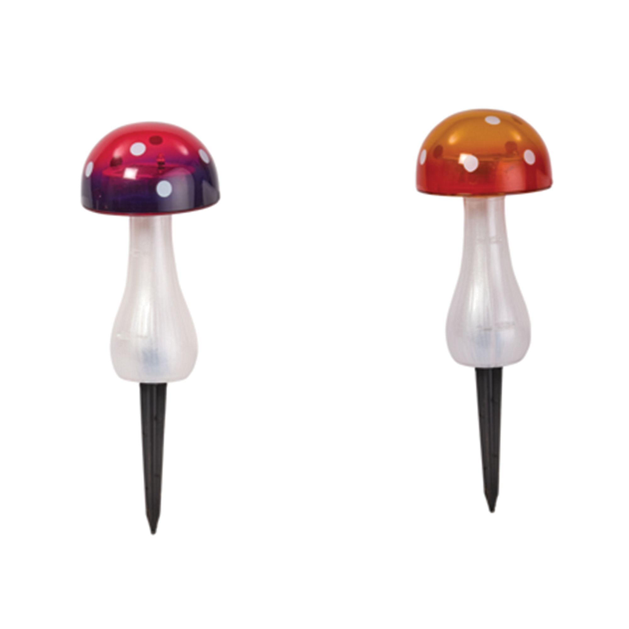 Smart Solar Multicoloured Button Shroom Solar-powered 1lm LED Outdoor Stake light