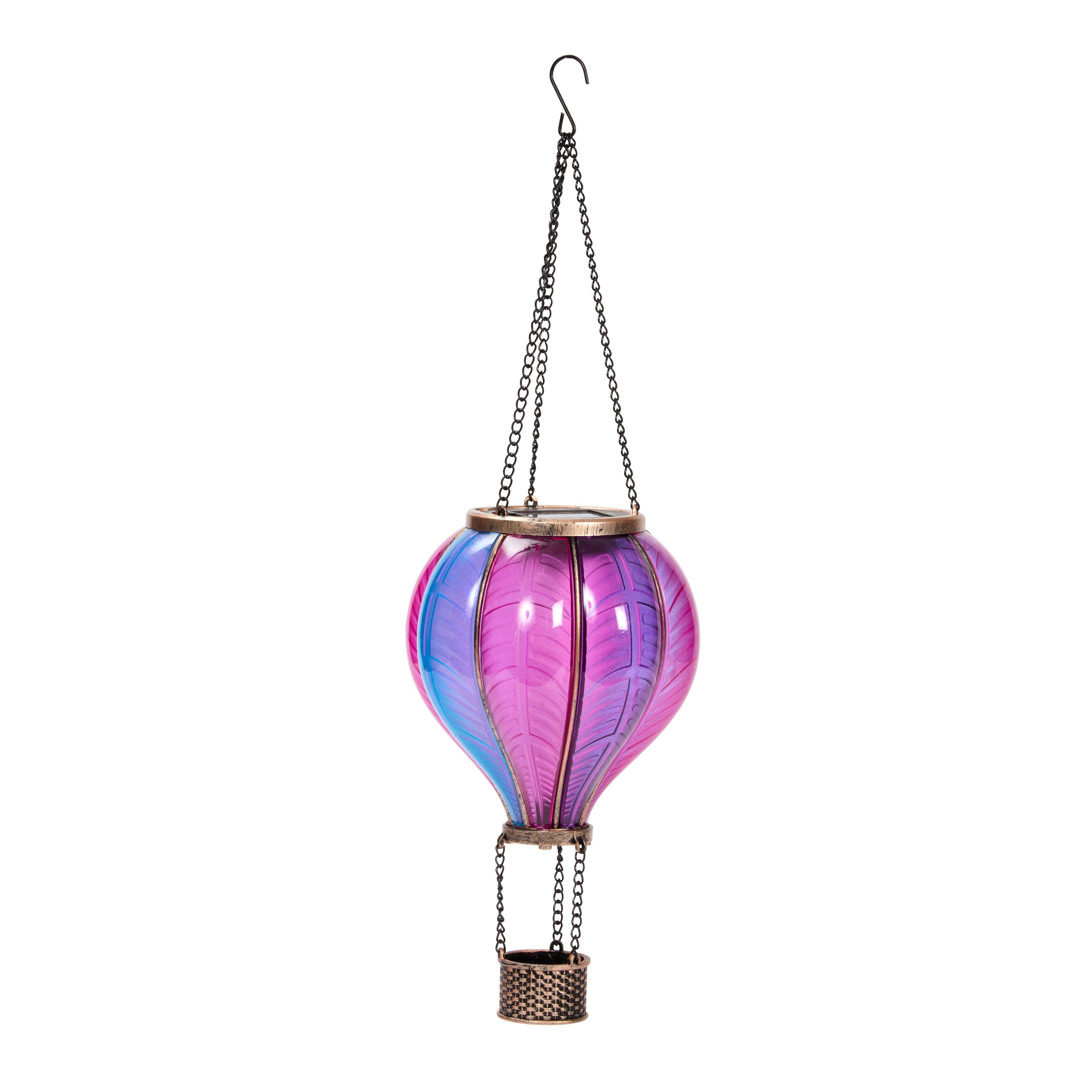 Smart Solar Pink & Blue Plastic Solar-powered Outdoor LED Medium Flaming Balloon Decorative light