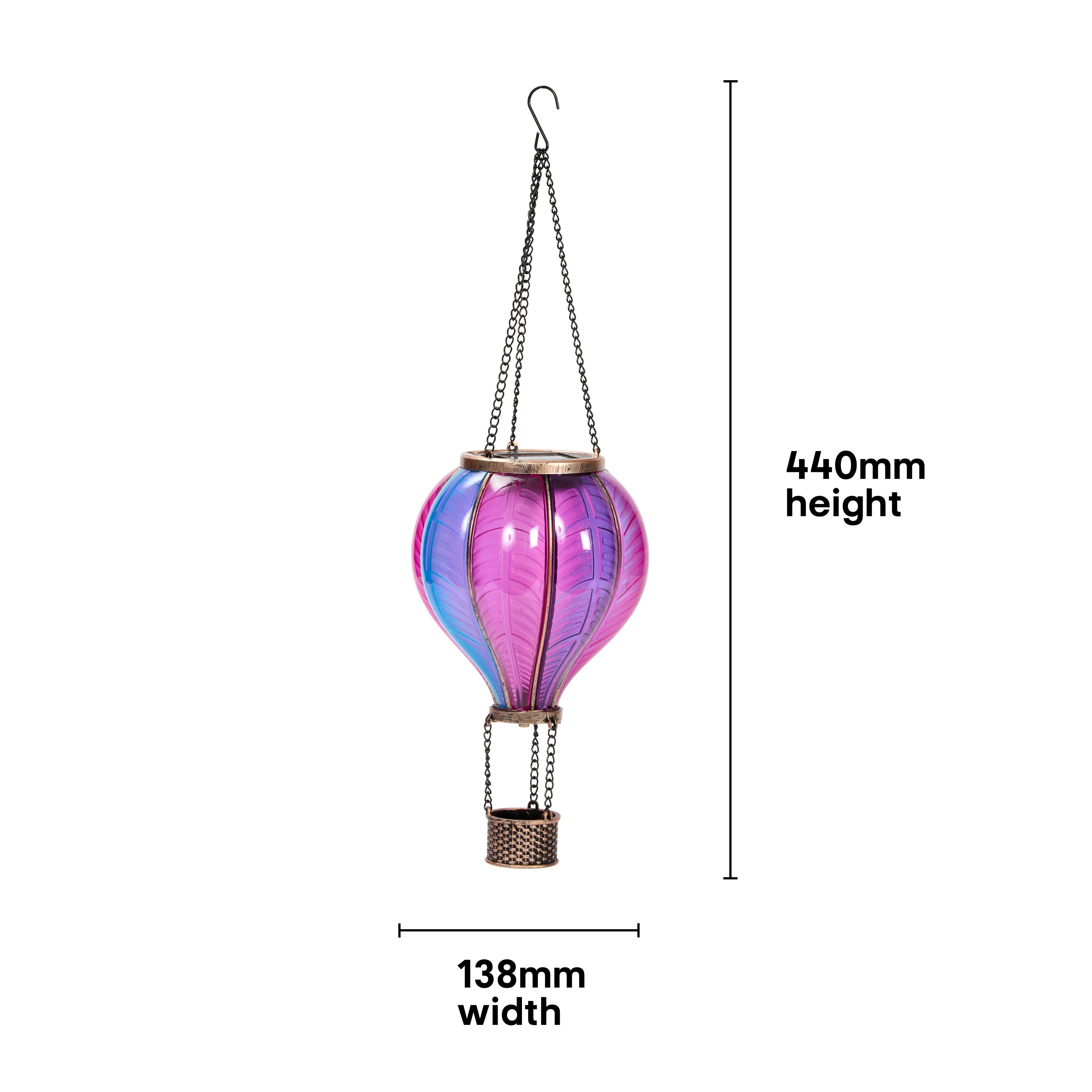 Smart Solar Pink & Blue Plastic Solar-powered Outdoor LED Medium Flaming Balloon Decorative light