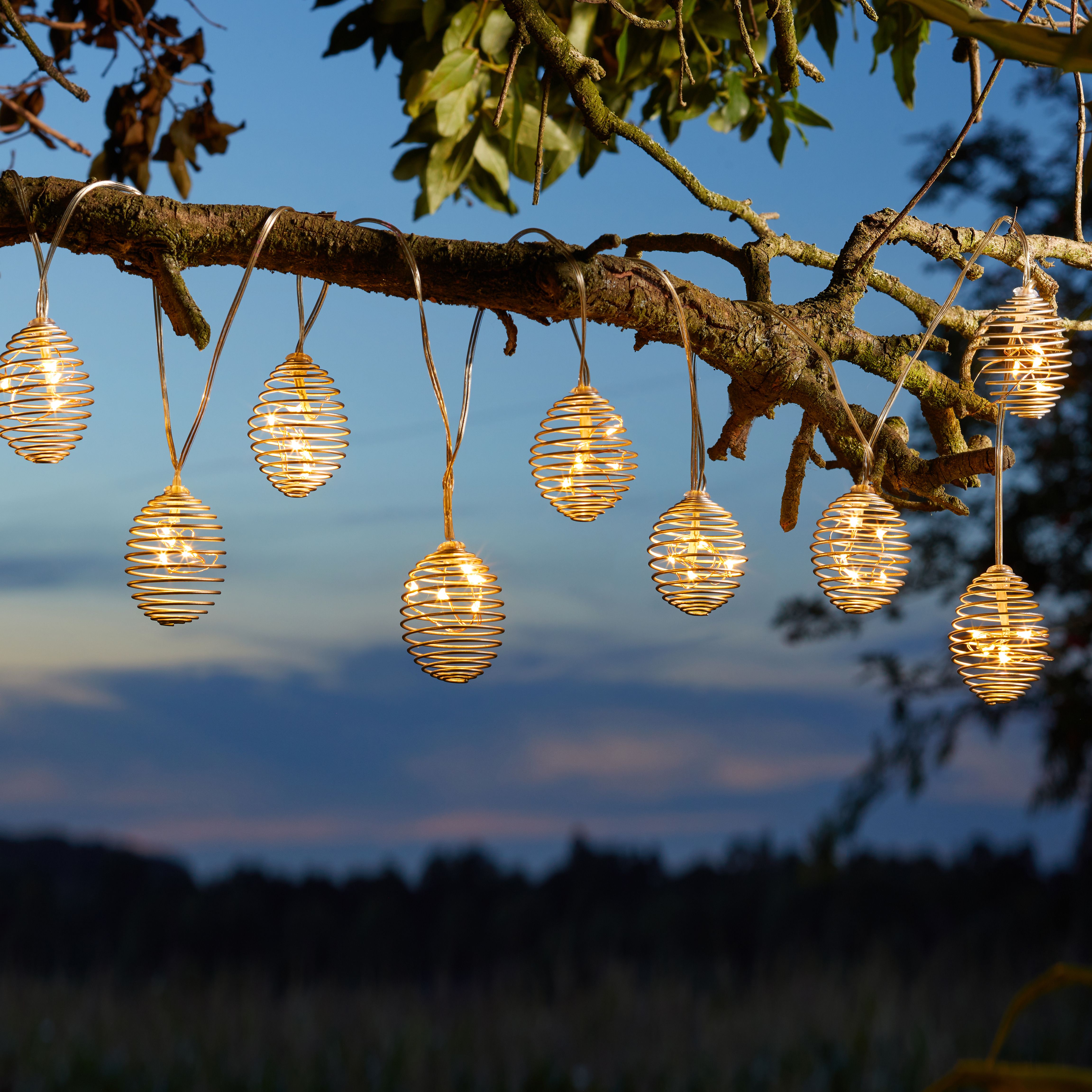 Smart Solar Spiral Solar-powered Warm white 10 LED Outdoor String lights