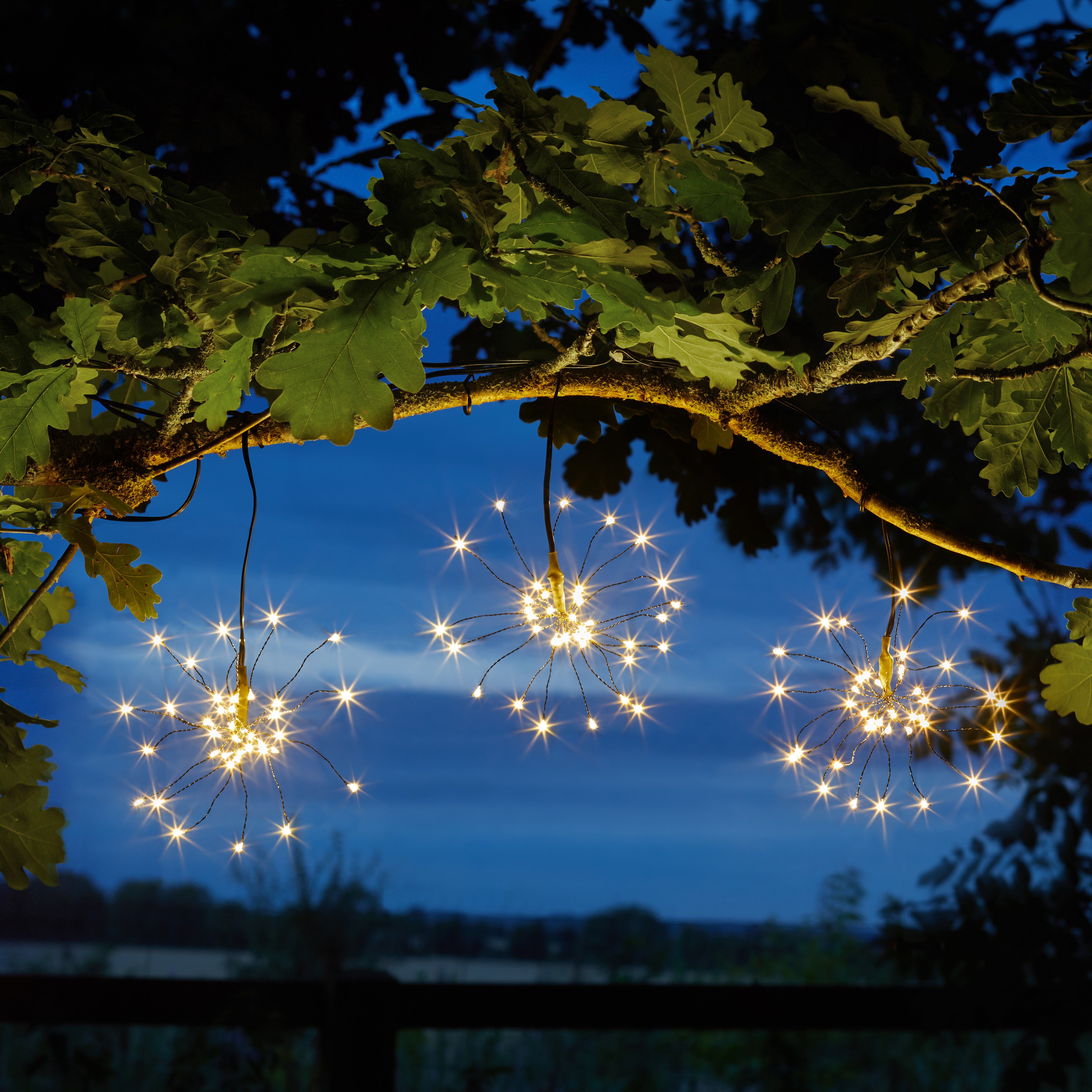 Smart Solar Starburst Solar-powered Warm white & multicolour 96 LED Outdoor String lights, Set of 3