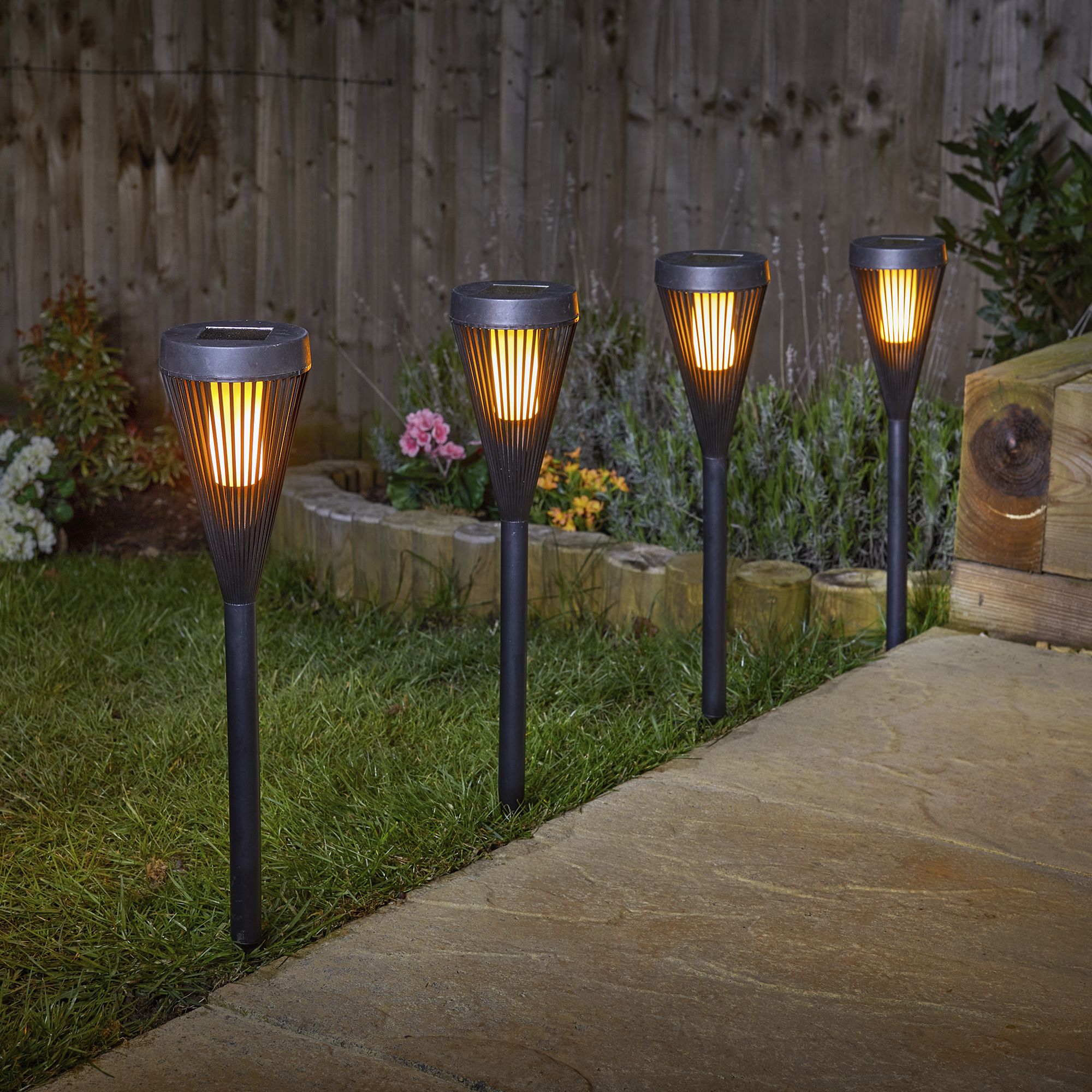 Black solar shop garden lights