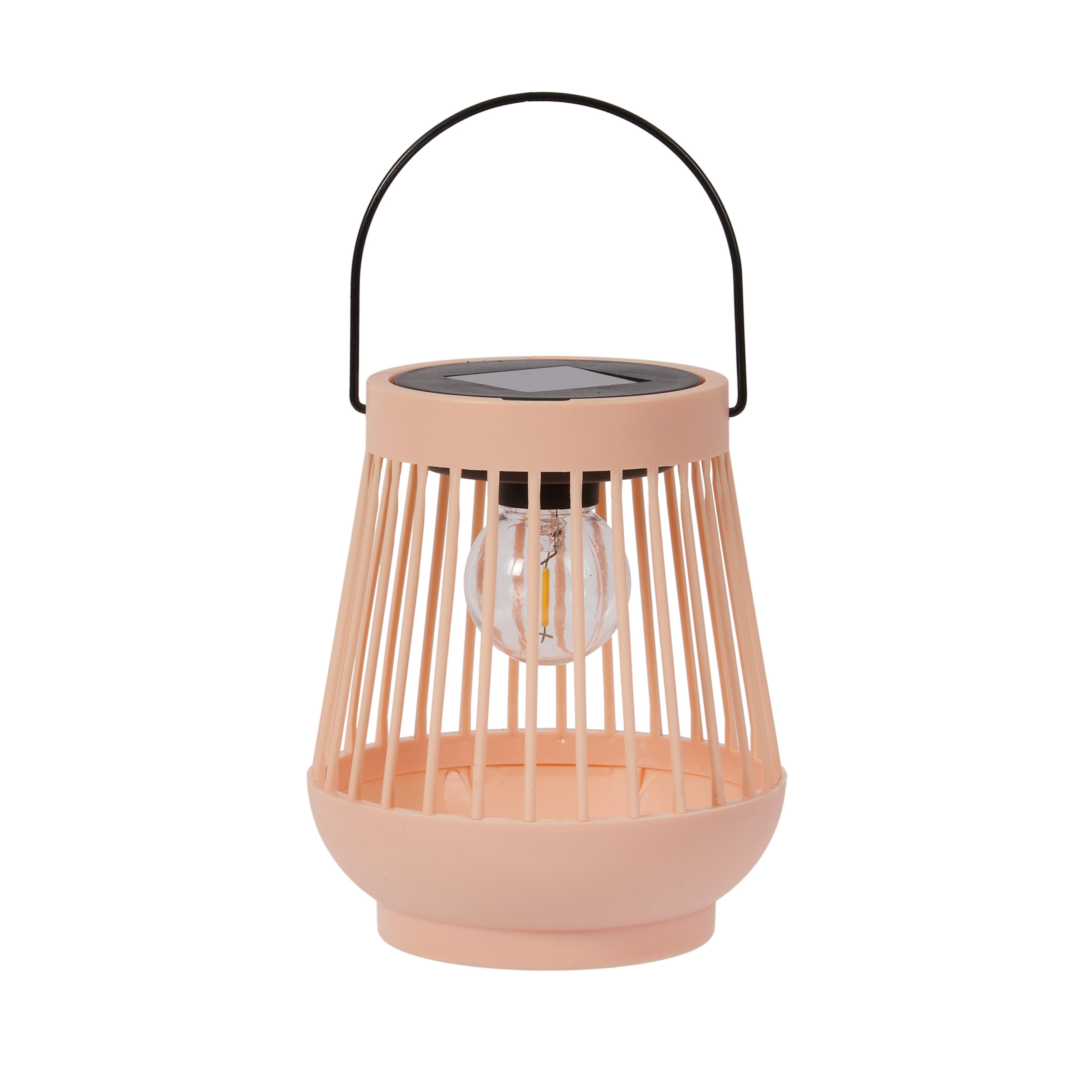 Smart Solar Viva Peach Plastic Solar-powered Outdoor LED Small Lantern