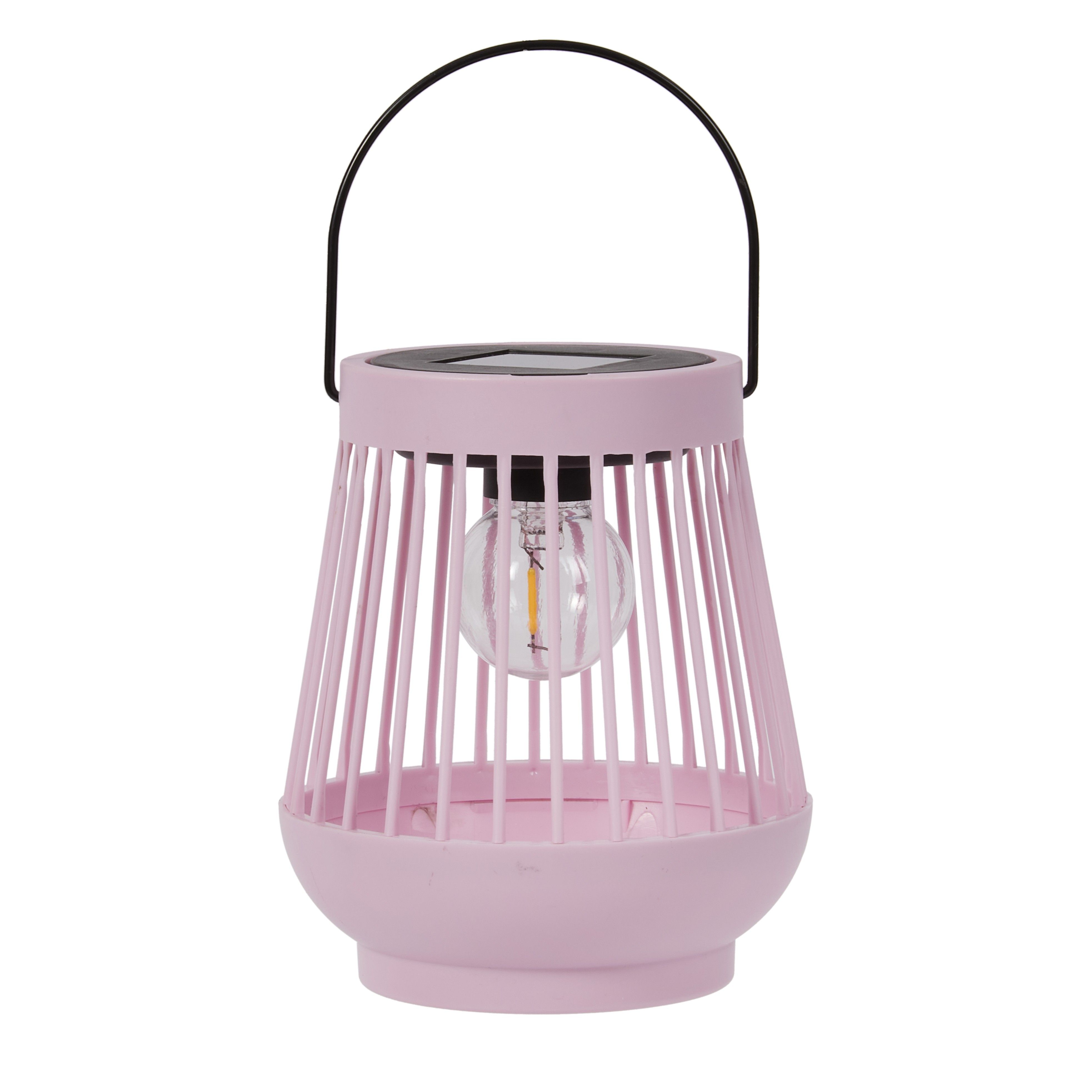 Smart Solar Viva Pink Plastic Solar-powered Outdoor LED Small Lantern