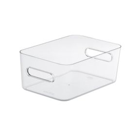 SmartStore Compact Transparent Plastic Stackable Storage crate (H)12cm (W)19.5cm (D)29.5cm